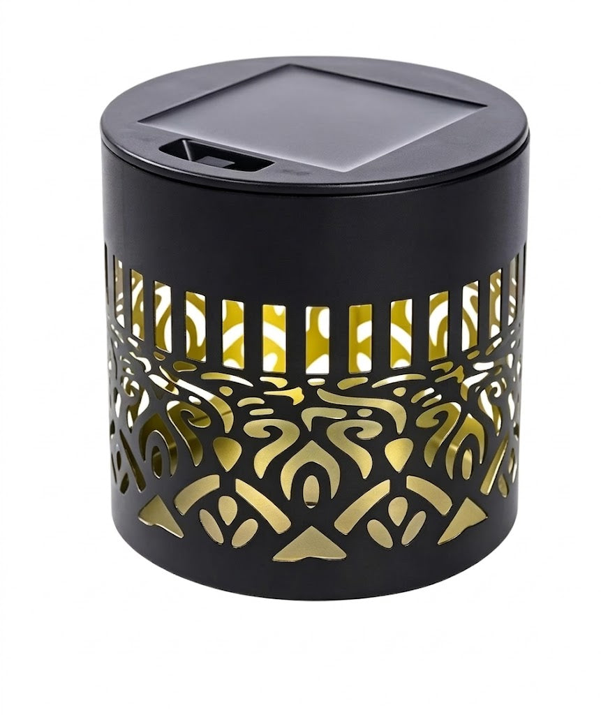 Solar Mandala Wall Light Outdoor Garden Fence Projector Lamp Patio Ambient Decor
