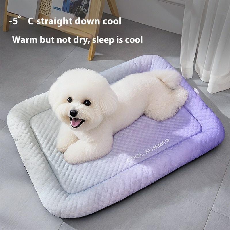 🔥LAST DAY SALE ONLY￡14.99!!❄Pet Cooling Mat for Dogs & Cats 🐾  Naturally Cool Ice-Silk Pad • Breathable, Washable & Soft 🌿  For Floors, Sofas & Car Travel • Multiple Sizes • Gradient Colours ☀️🐶🐱