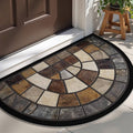 🏆LAST DAY 40% OFF OFF  Thick, non-slip stone-patterned doormat, decorative carpet mat, stylish round design with mosaic pattern, washable polyester material