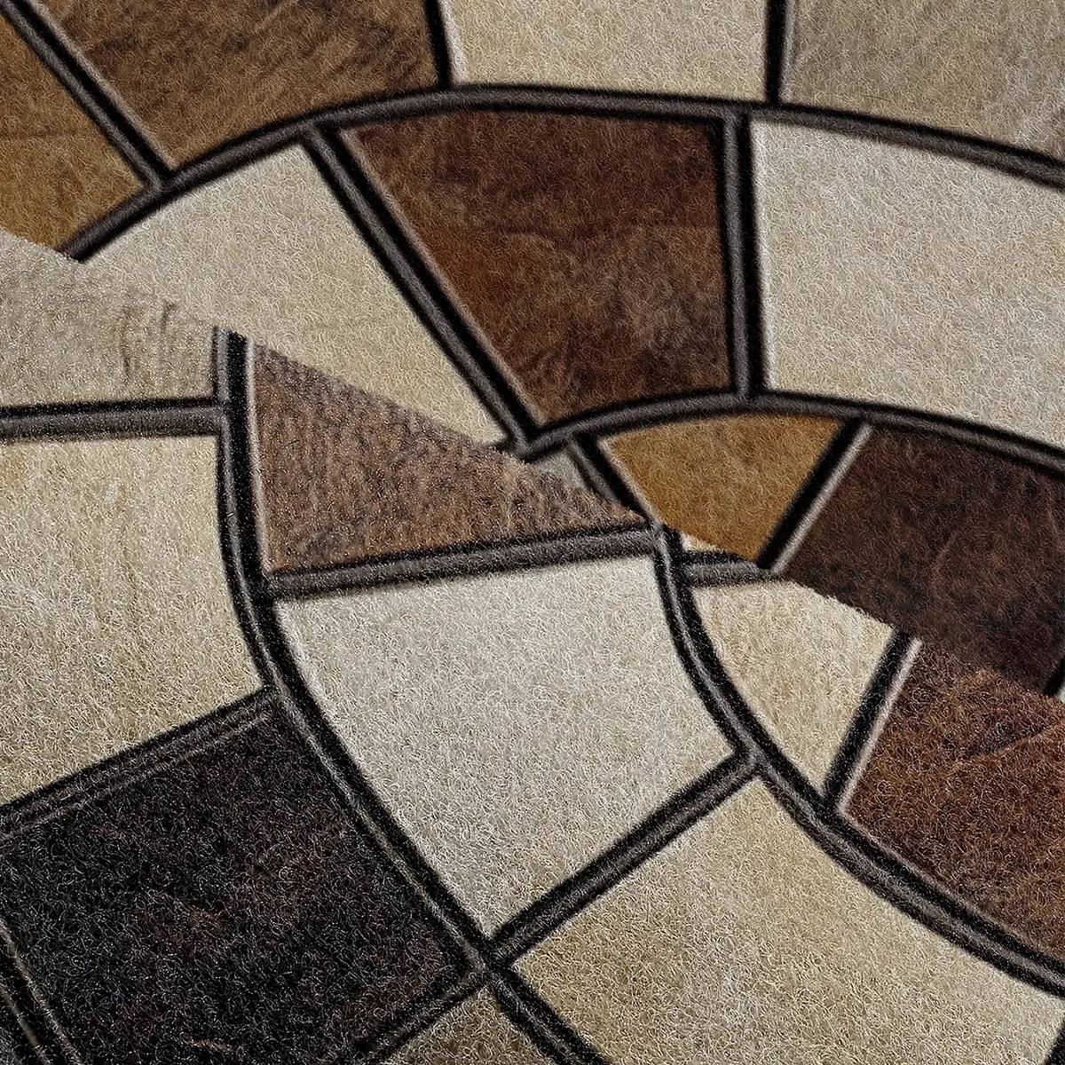 🏆LAST DAY 40% OFF OFF  Thick, non-slip stone-patterned doormat, decorative carpet mat, stylish round design with mosaic pattern, washable polyester material