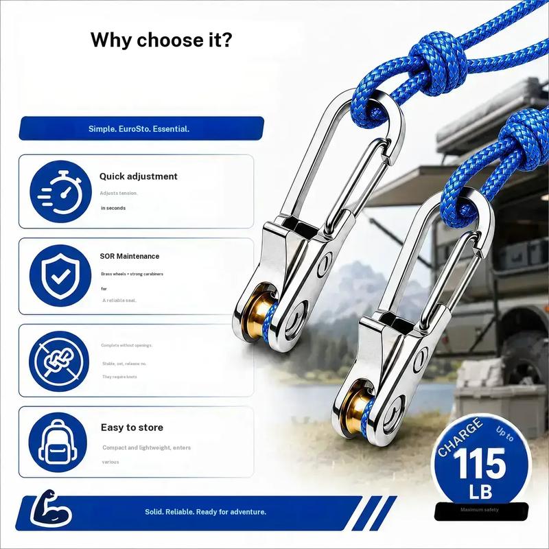 🏆LAST DAY 40% OFF OFF  Ropes with retractable buckle closure, adjustable fastening strap, new cord guides (2026), outdoor accessories, camping gear, boat covers, boat dampeners, tools, truck accessories, and more