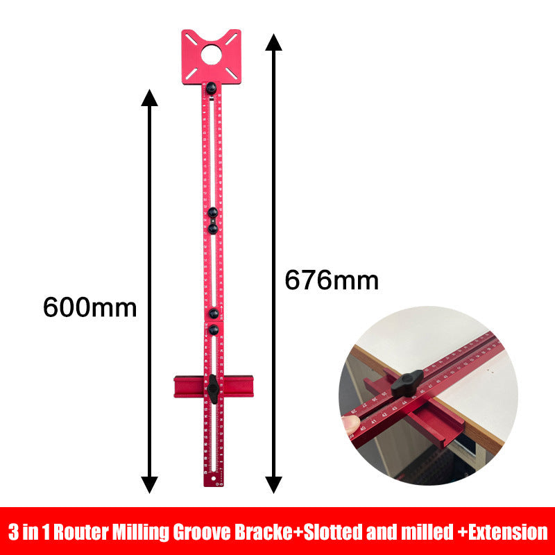 🔧 50% OFF NOW! ✨ 3-in-1 Router Milling Groove Bracket – Adjustable scales & modular design – Inch/cm markings, perfect for precision routing and joinery – sturdy and versatile 🛠️📐