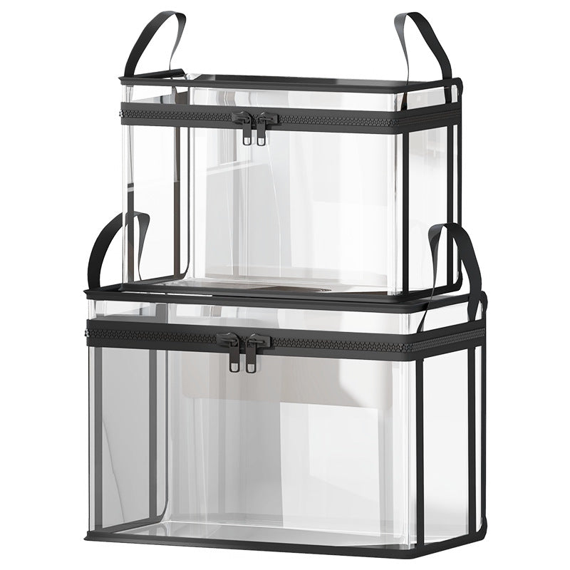 2026 New Large Comic Book Storage Box with Lid, Collapsible Clear Storage Bins with Handles  - Comic Book Bags