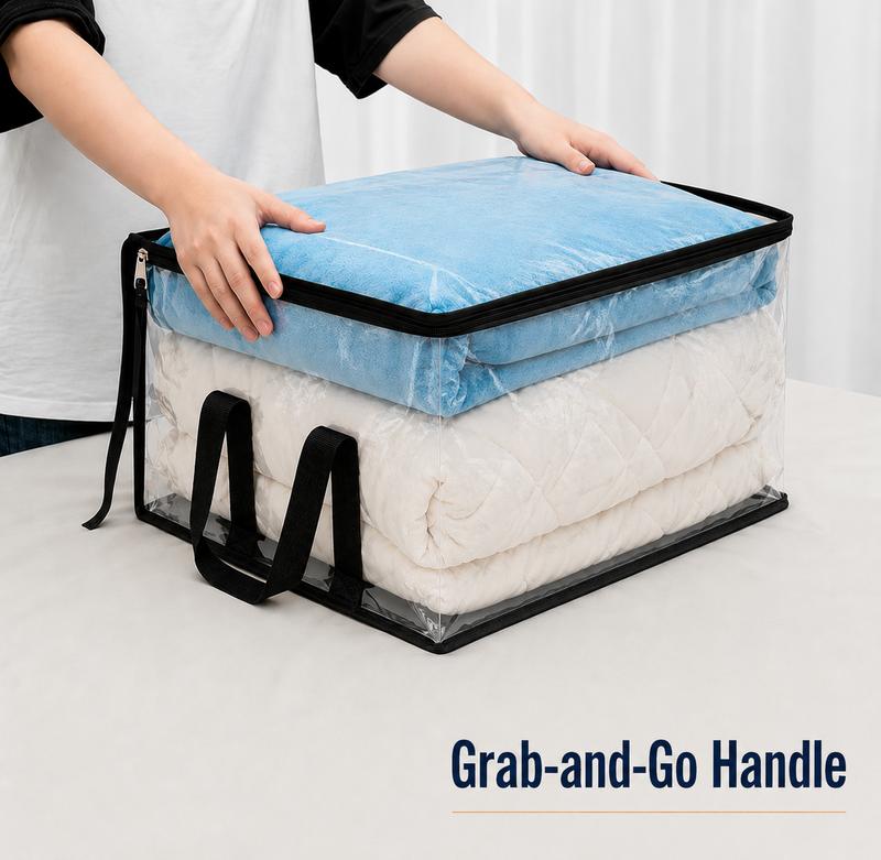 2026 New Large Comic Book Storage Box with Lid, Collapsible Clear Storage Bins with Handles  - Comic Book Bags